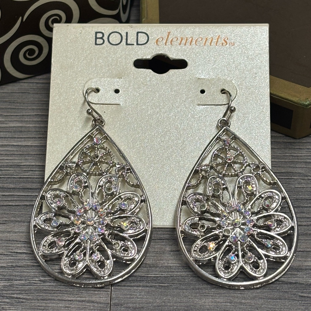 Bold Elements Silver Teardrop Earrings